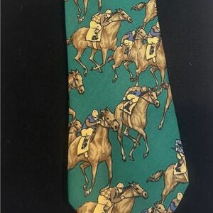 Polo by Ralph Lauren Horse Print Green Tie